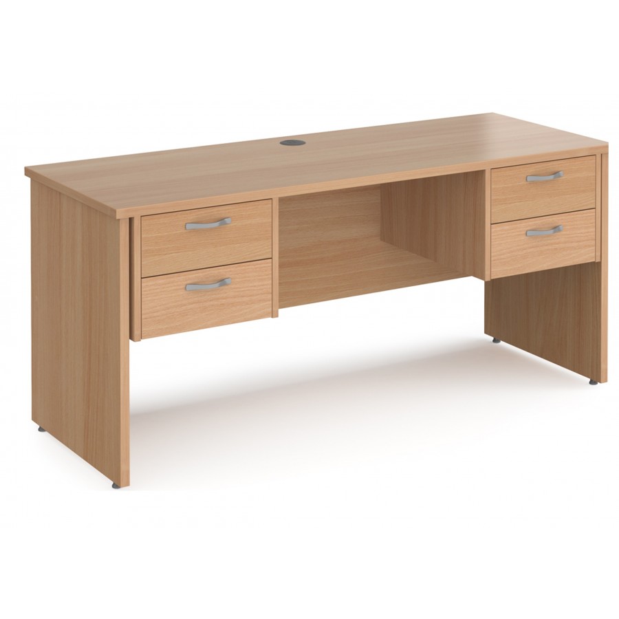 Maestro Panel End 600mm Straight Desk with 2 x Two Drawer Pedestal